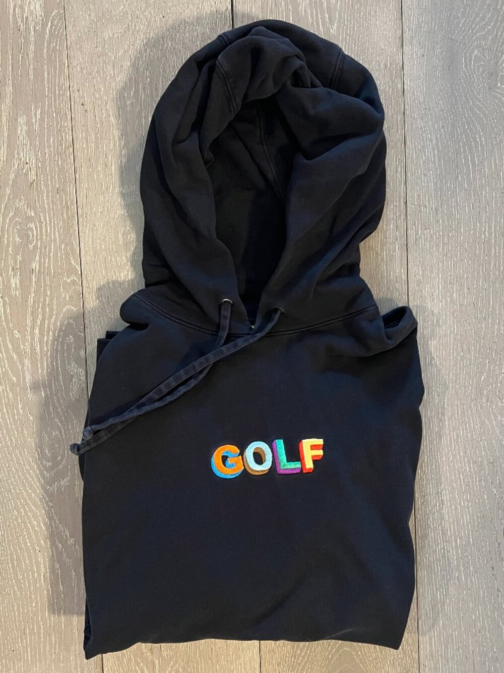 Multicolor 3D Logo Hoodie by GOLF WANG, Black, Size L